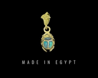 Egyptian Scarab pendant necklace, The decorative Good luck scarab in Ancient Egypt.