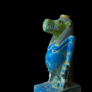 Egyptian goddess Taweret statue symbol, magical artifacts, Egyptian decor statue, Egyptian Antiques, ancient Egyptian hippo goddess