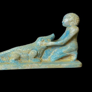 Egyptian Sobek statue made in Egypt, God Sobek statue