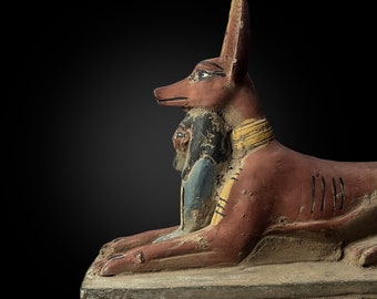 Basalt Stone Egyptian God Anubis Statue