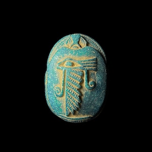 Aegyptischer Skarabäus, der dekorative Glückskarabäus im alten Ägypten, Skarabäuskäfersymbol