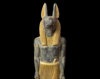 Basalt Stone Egyptian God Anubis Statue