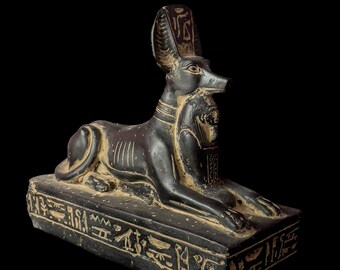 Basalt Stone Egyptian God Anubis Statue