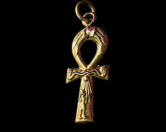 Colgante de cruz egipcia Ankh de latón: Llave de la vida