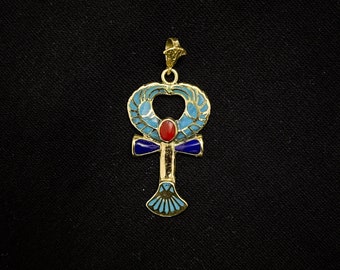 Colgante de cruz egipcia Ankh de latón: Llave de la vida