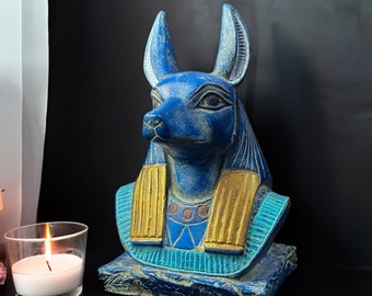 Egyptian God Anubis Stone Statue - Handmade Ancient Egypt Decor