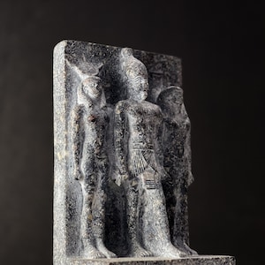 The Triad of Menkaure Replica Statue, Authentic Egyptian Museum Design, Perfect for Home Decor, Unique History Lover&#39;s Gift.