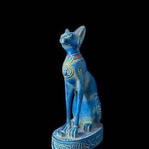 Statua dell'antica dea egiziana Bastet, statue di arredamento per la casa realizzate in Egitto