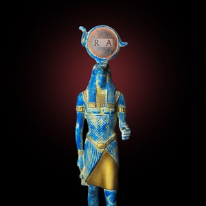 Rare Falcon Egyptian God RA statue, God of the sun, God Ra God of the Sky. God Ra with Sun disk.