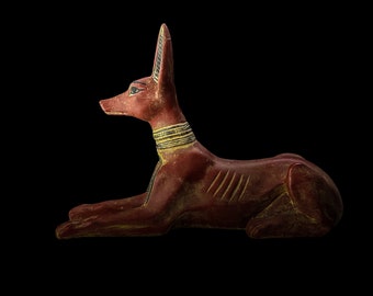 Basalt Stone Anubis Statue: Egyptian God of Afterlife