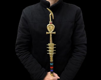 Sceptre staff, God Osiris staff, Was sceptre of God Osiris, Waz sceptre. Ancient Egyptian waz-scpetre