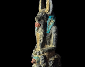 inspired God Anubis Statue , Natural Stone , Home Décor statues , Ancient Egyptian Mythology Collectible