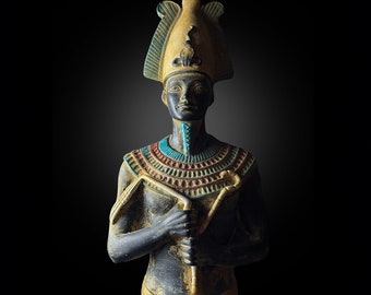 Egyptian statue of God Osiris, Unique Statuette for the Egyptian God Osiris