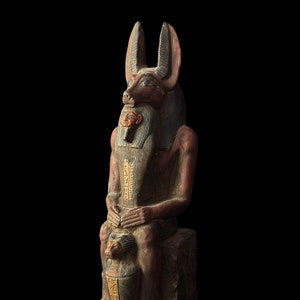 Schakal Gott Anubis Statue aus Ägypten, ägyptische Anubis Skulptur.