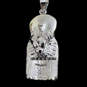 Silver sterling Necklace for Sekhmet made in Egypt from pure silver, Goddess Sekhmet charm