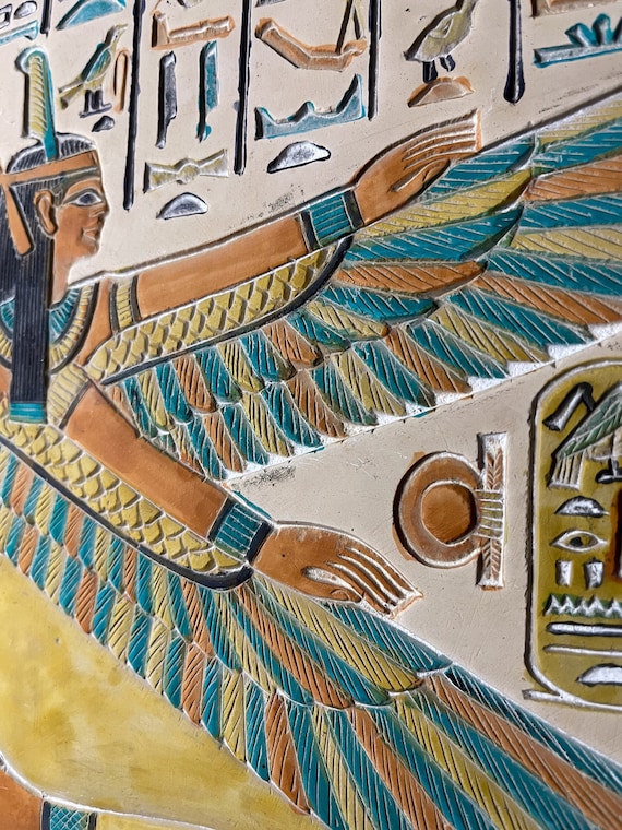 ハトホル女神とマアトのレリーフ：エジプト美術 - Etsy 日本