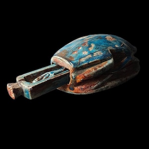 vintage Egyptian Scarab, Scarab beetle made of Quartz, The decorative Good luck scarab in Ancient Egypt.