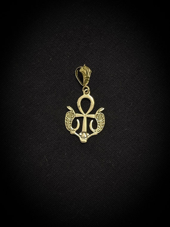 mighty uraeus cobra pendant Necklace with cross K… - image 1