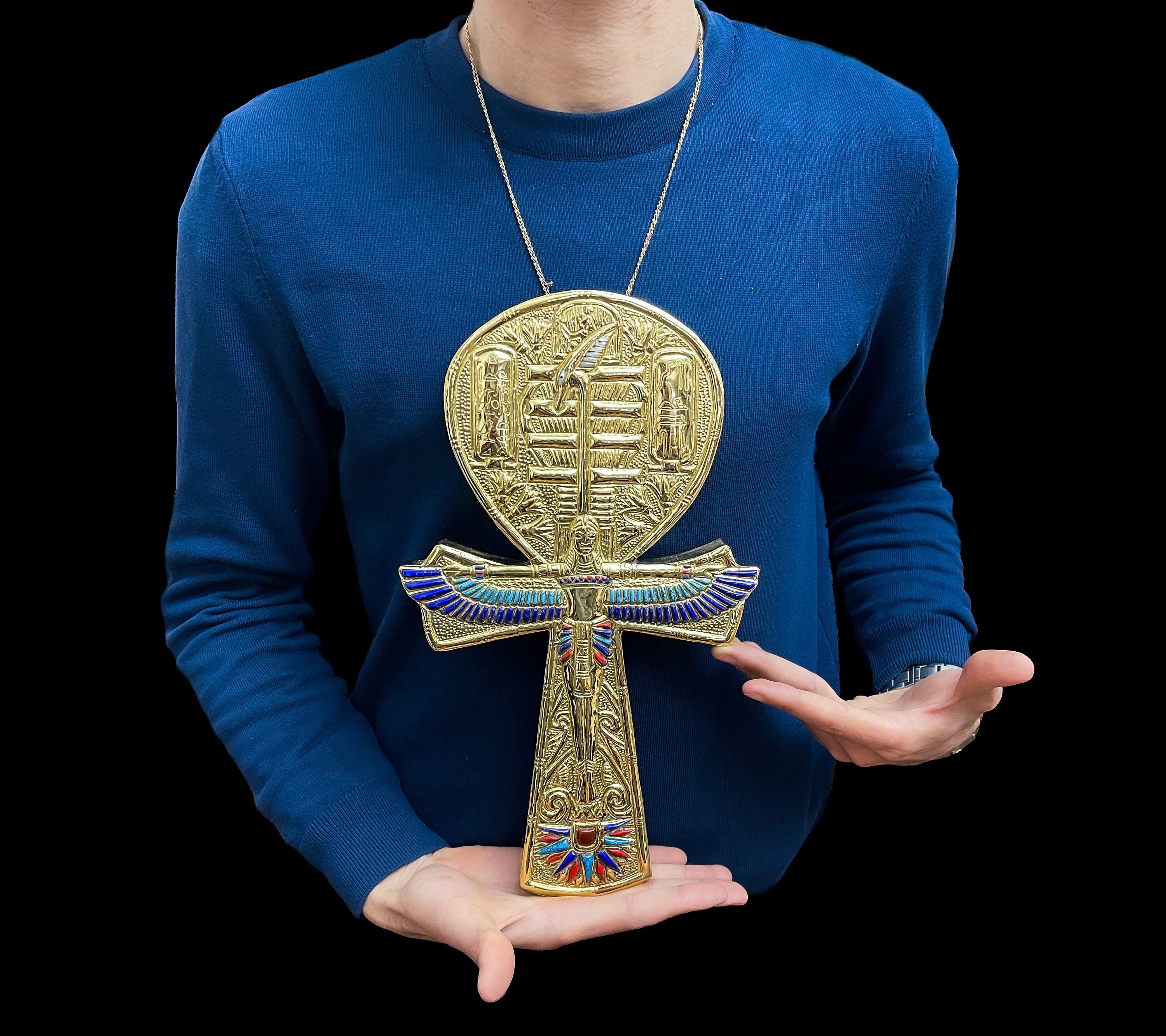 24k Gold Plated Brass Ankh Cross: Egyptian Key of Life - Etsy