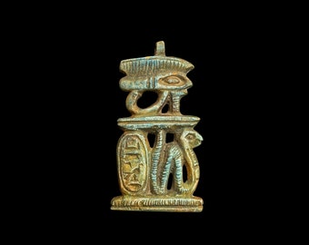 Egyptian Eye of Horus Stone Pendant Necklace