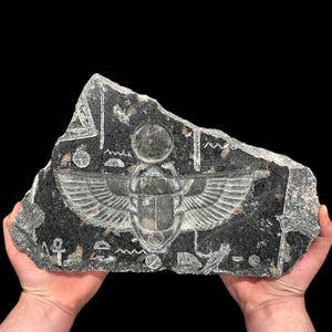 Egyptian Scarab beetle relief made of Natural Granite stone.