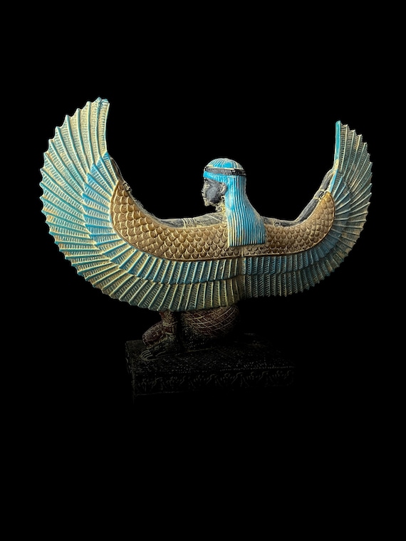 Vintage Goddess Isis statue, unique Isis goddess Statue.