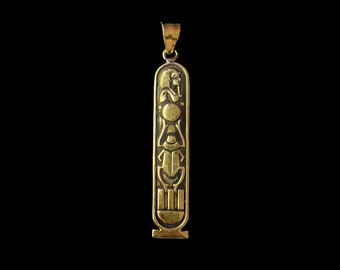 Egyptian Pharaonic pendant with Scarab symbol and King Tutankhamun with Sundisk.