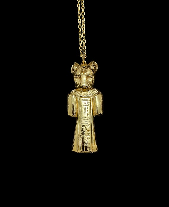 Goddess Sekhmet Pectoral - Sekhmet pendant neckla… - image 1
