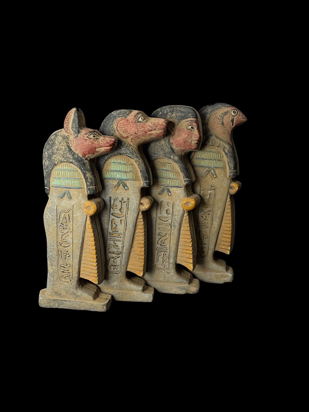 Ancient Egyptian Canopic Jars: Sons of Horus Figurines - Etsy