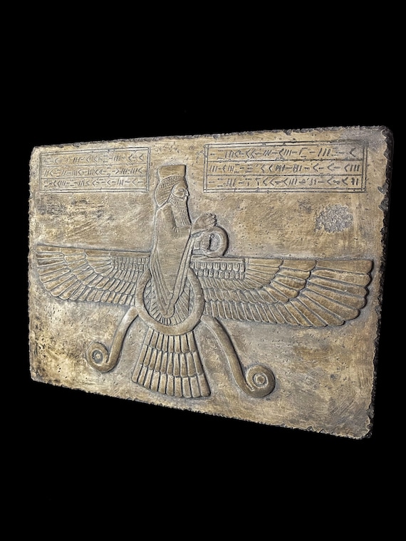 Old Ahura Mazda -persian Achaemenid Wall Art Relief. Zoroastrian