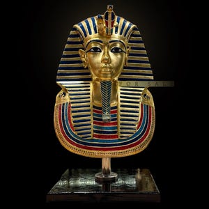 Egyptian King Tutankhamun Mask, Museum Size for King Tutankhamun&#39;s Mask, Replica Mask for King Tutankhamun for sale. Pharaoh Mask.