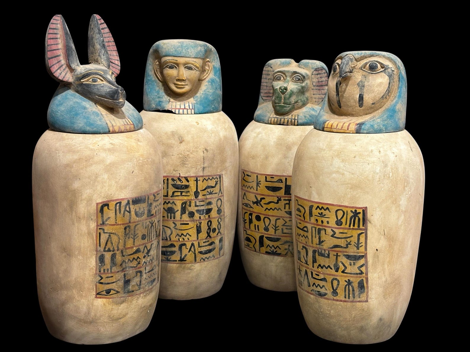 Ancient Egyptian Canopic Jars: Sons of Horus Figurines - Etsy