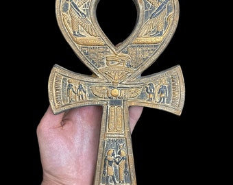 【エジプト現地購入・レア】アンク十字（生命の鍵）☥ インテリア／お守りにも Amazon｜エジプトのアンク真鍮 3インチ ファラオファラオの鍵 命