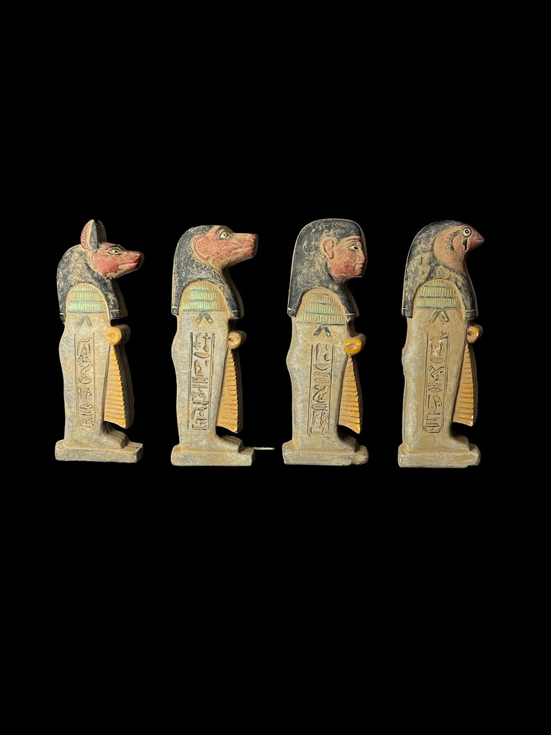 Ancient Egyptian Canopic Jars: Sons of Horus Figurines - Etsy
