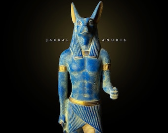Jackal God Anubis statue made in Egypt, Egyptian Anubis sculpture.