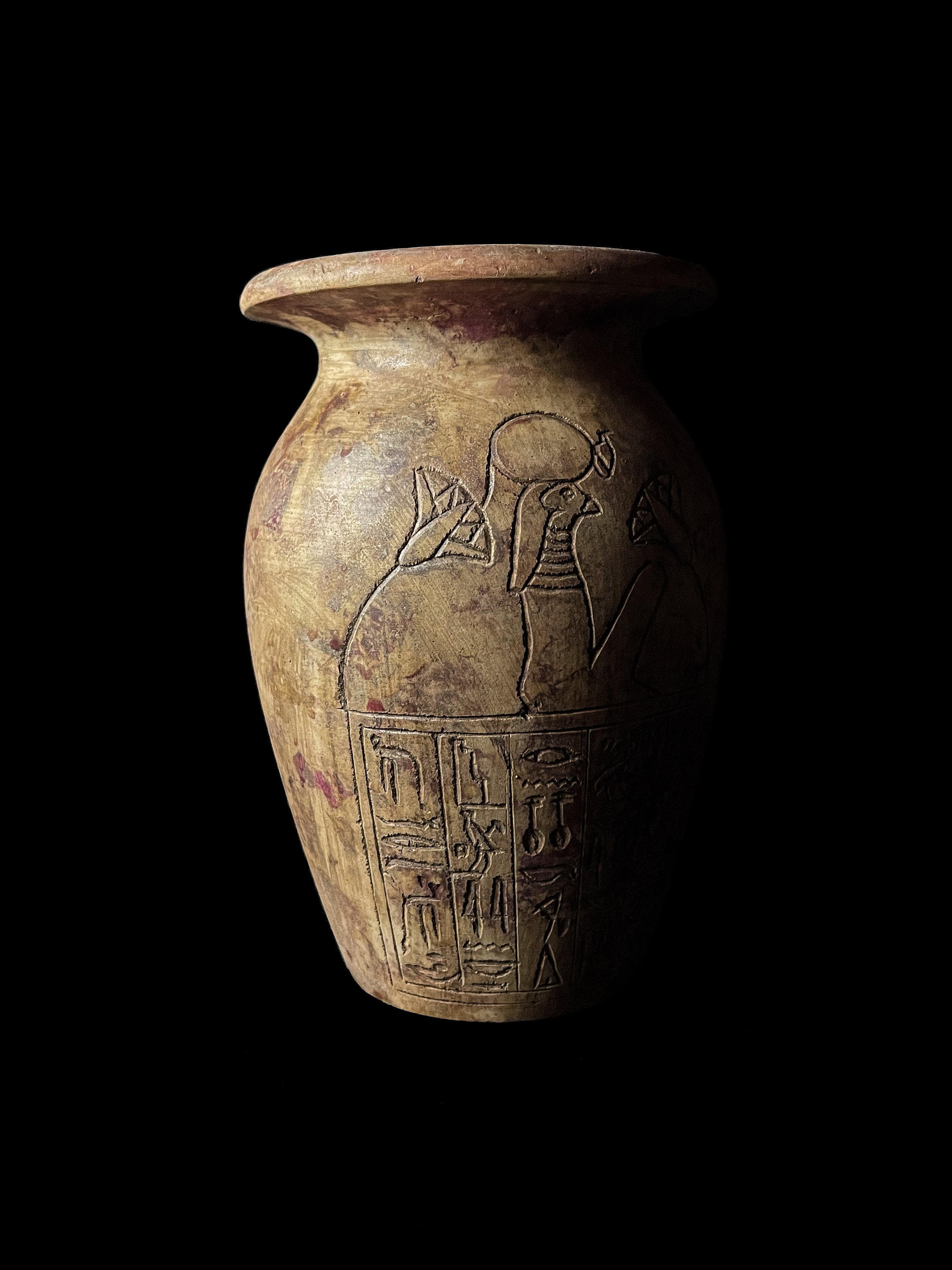 ヴィンテージエジプト花瓶：古代の碑文と室内装飾 - Etsy 日本