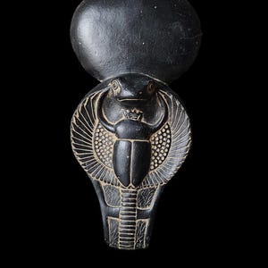Ancient Egyptian Uraeus cobra statue with scarab beetle symbol, snake gifts for Snakes lovers