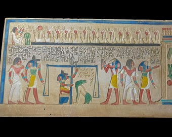 古代エジプトの石板「アヌビスの審判」死者の日の壁面レリーフ - Etsy 日本