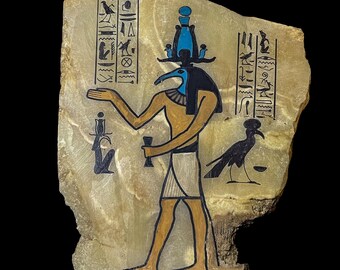 古代アート　エジプト　壁掛　ルーブル 古代エジプトの神トートの壁画レリーフ - 手作りの壁アート - Etsy 日本