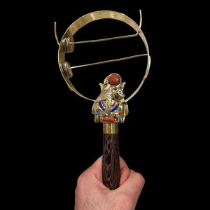 Goddess Sekhmet Sistrum, Ancient Egyptian musical instruments sistrum , Ankh cross key of life, Sistrum museum collections.