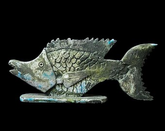 手彫りの炎石の魚：エジプトのシンボル、ヴィンテージ装飾 - Etsy 日本
