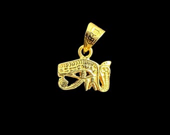 Gold Eye of Horus Pendant Necklace: Ancient Egyptian Amulet