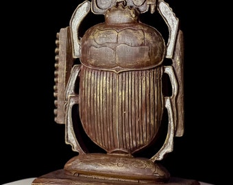 Figurine Scarabée égyptien En Résine Dorée - Amulette Porte-bonheur, Décoration Intérieure, 8,2 X 5,6 X 3 Cm