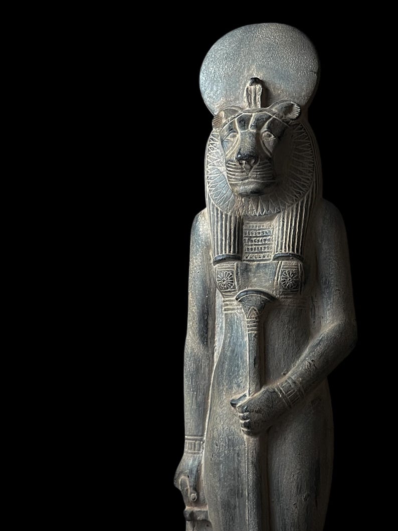 Goddess Sekhmet Statue Made in Egypt From Solid Stone - Etsy
