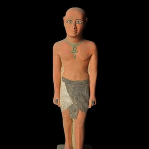 Museum Imhotep Statue - Ancient Egyptian Engineer Imhotep - the builder of Djoser&#39;s unprecedented step pyramid complex