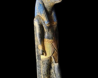 サンドストーン エジプト神話 彫刻 アヌビス 古代エジプトのジャッカル神 アヌビス神 ブロンズ風 胸像 彫像 彫刻