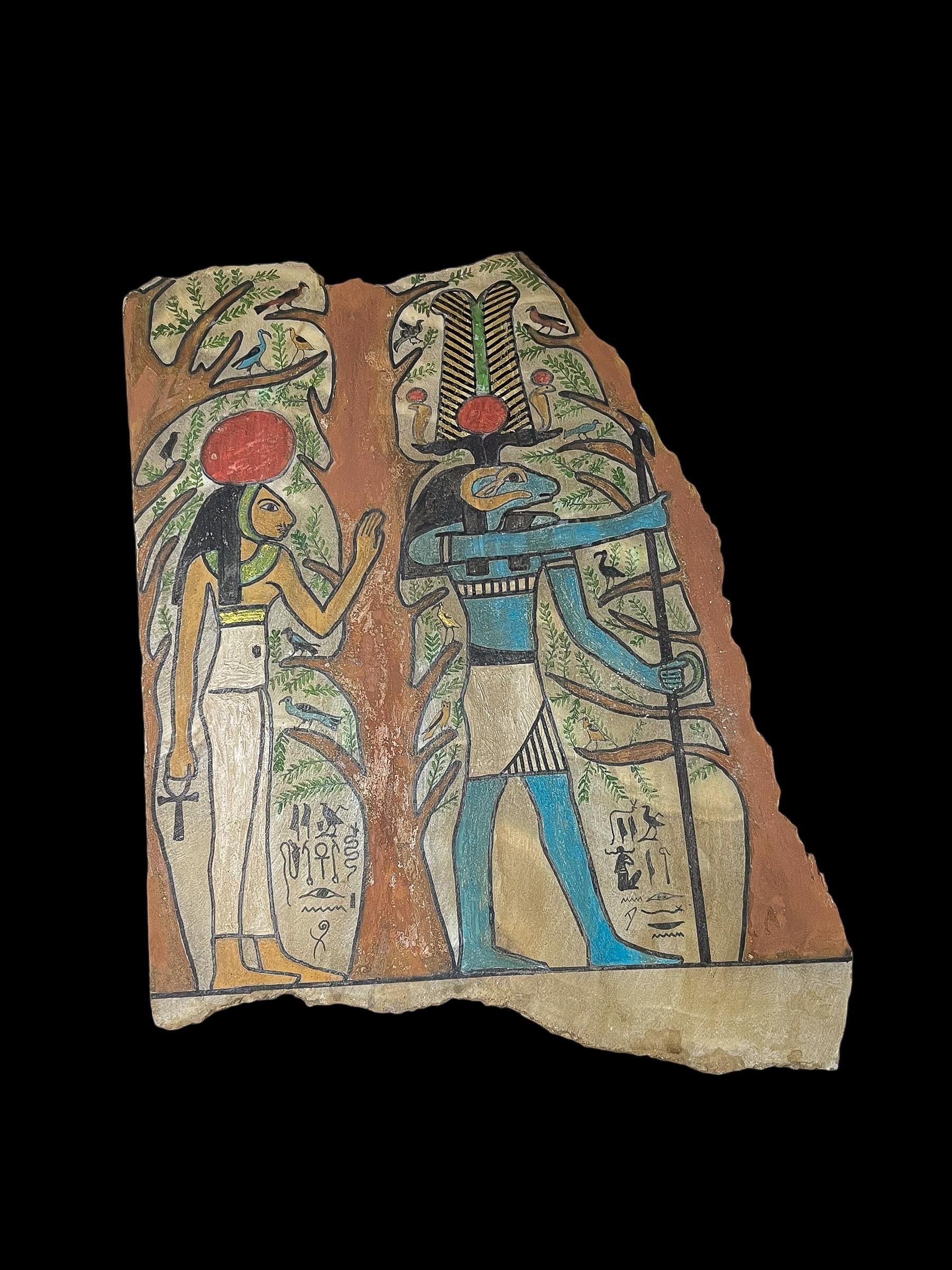 古代エジプトの壁画レリーフ：クヌム神とセクメト女神の芸術 - Etsy 日本