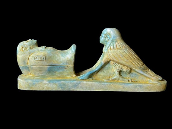 古代エジプト バーの彫刻 古代エジプトのバー鳥像 希少な形態芸術 - 日本