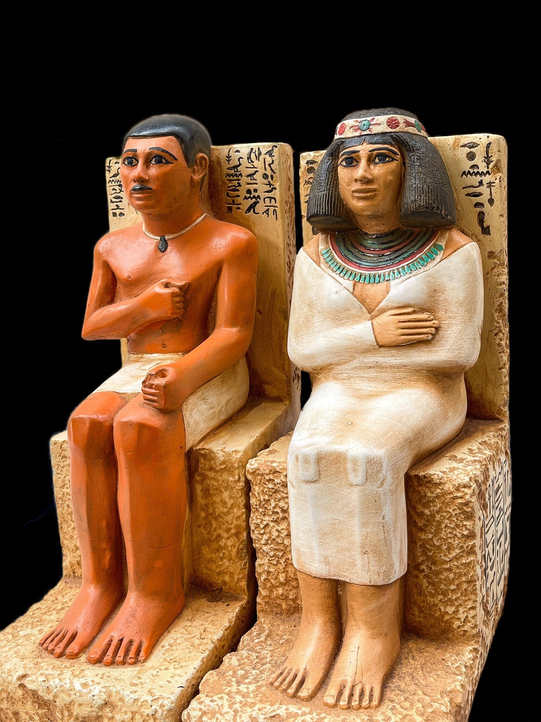 Statue of Rahotep and Nofret From Ancient Egypt, Statue of Rahotep the