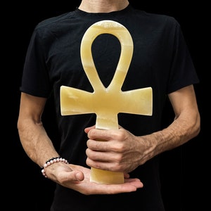 Alabaster Ankh key of Life. Egyptian Key holder lovers, Ancient Egyptian Ankh key of life symbol, Made in Egypt.